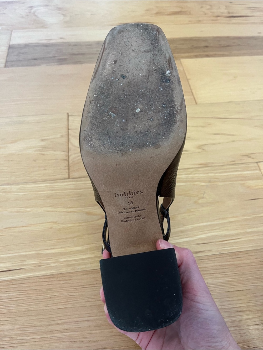 Bobbies Paris Chocolate Brown Leather Mary Jane Block Heel - Picture 14 of 14